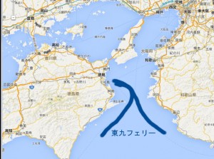 フェリー航路　東京-徳島-北九州